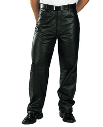 Xelement 860 Men's 'Classic' Black Loose Fit Motorcycle Casual Leather Pants