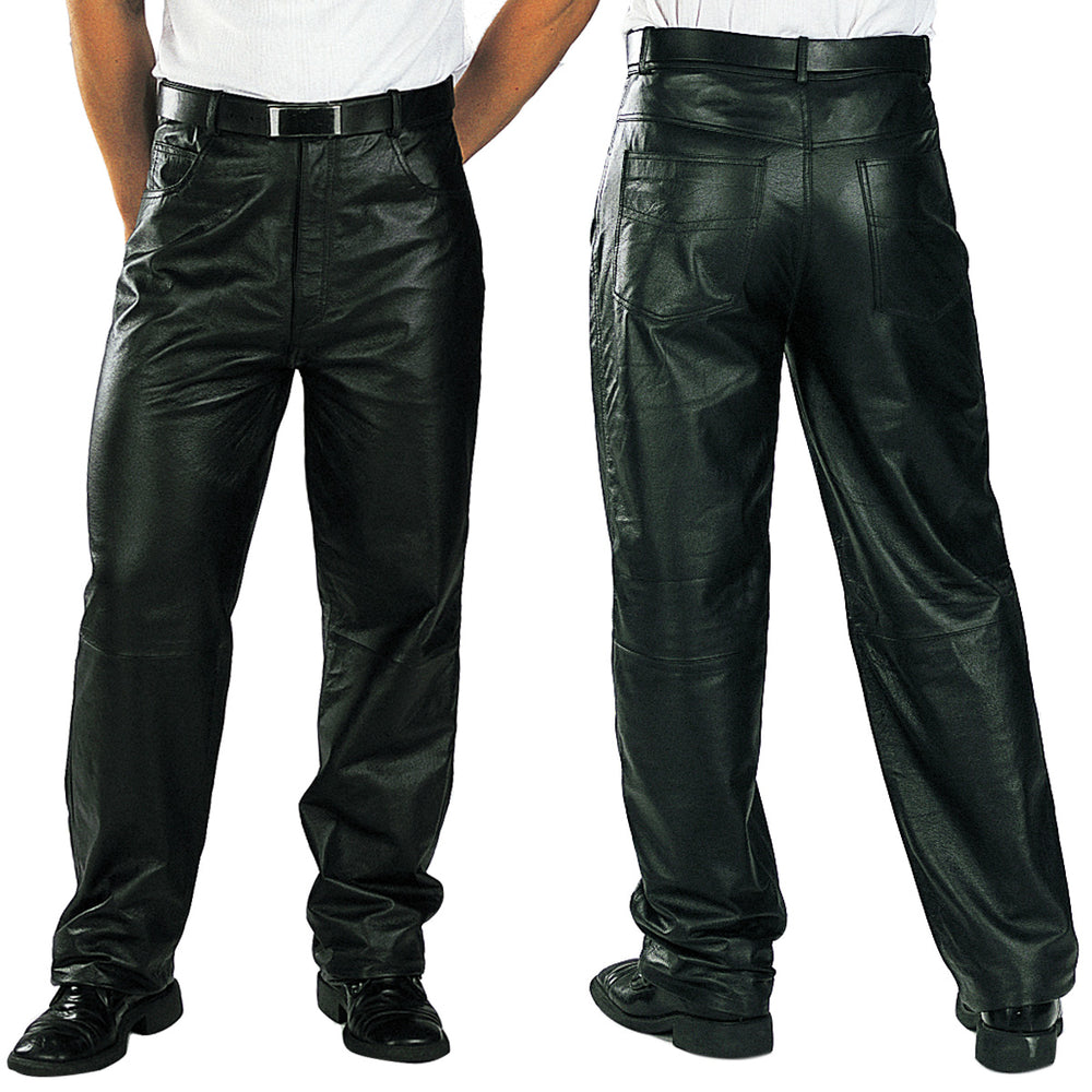 Xelement 860 Men's 'Classic' Black Loose Fit Motorcycle Casual Leather –  LeatherUp USA