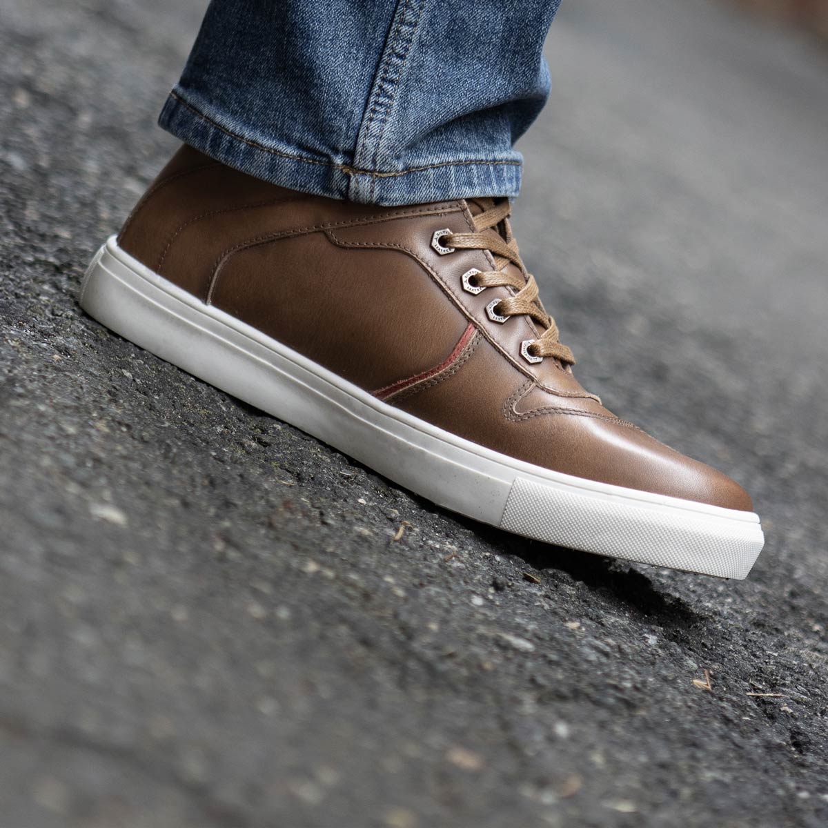 Milwaukee Leather MBM9154 Men's Cognac Leather High-Top Reinforced Street Riding Waterproof Shoes w/ Ankle Support