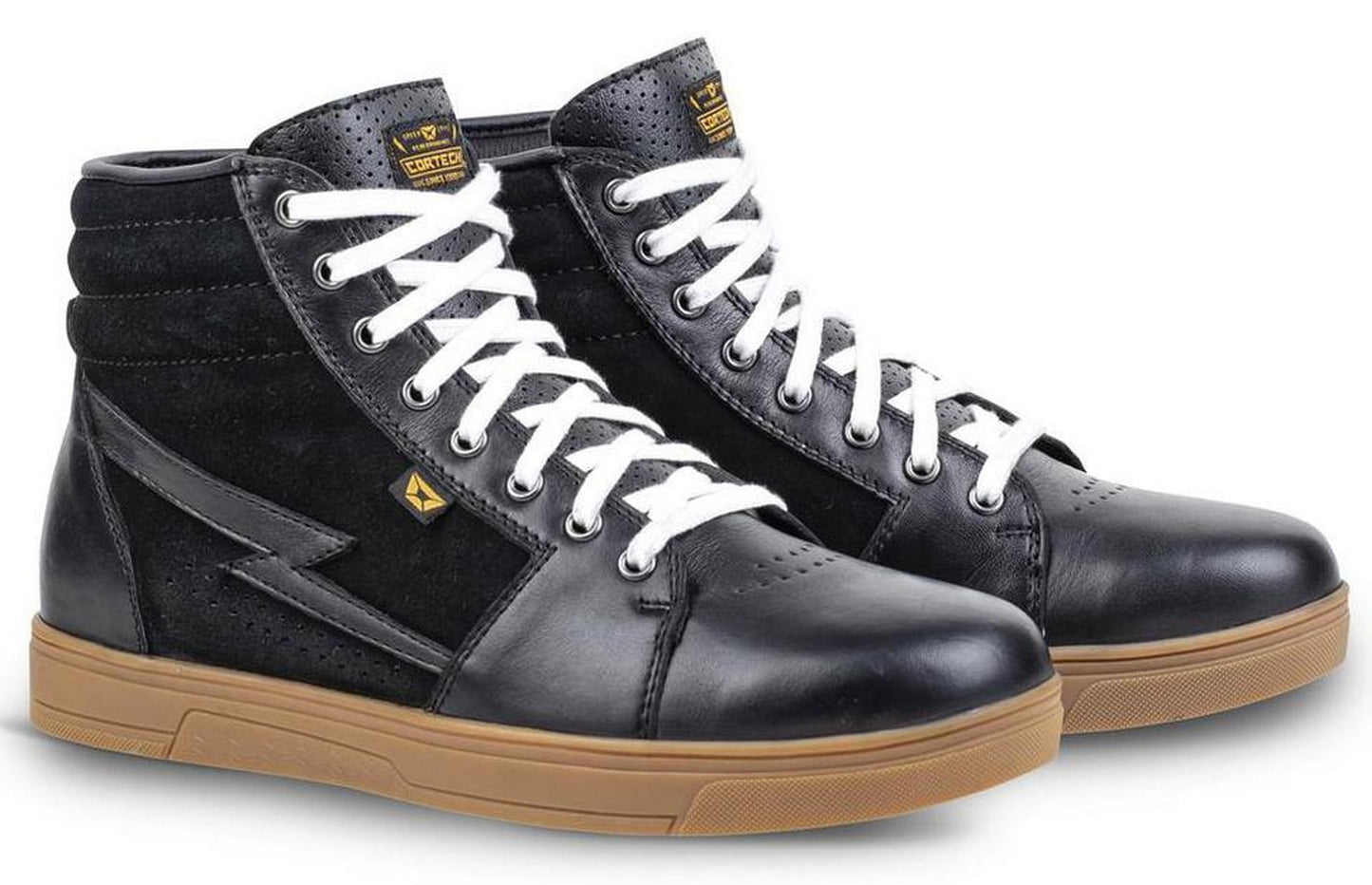 Cortech ‘The Slayer’ Mens Black and Gum Casual Street Style Suede with Leather High-Top Riding Shoe