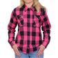 Hot Leathers FLL3005 Women's Black and Pink Long Sleeve Flannel