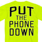 Hot Leathers GMD1410 Mens 'Put The Phone Down' Safety Green T-Shirt