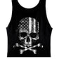 Hot Leathers GMT3429 Men’s ‘Flag Skull’ Black Tank Top Shirt