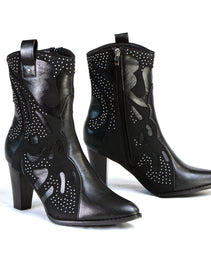 Milwaukee Leather MBL9429 Women's Black Western Style Fashion Casual Boots with Studded Bling