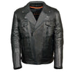 Milwaukee Leather ML1018 Men's Black Motorcycle Jacket with Utility Pockets