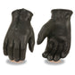 Milwaukee Leather SH866 Men's Black Thermal Lined Deerskin Motorcycle Hand Gloves W/ Wrist Zipper Closure