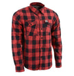 Milwaukee Leather Men's Flannel Plaid Shirt Black and Red Long Sleeve Cotton Button Down Shirt MNG11631