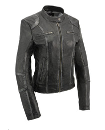 Milwaukee Leather SFL2830 Women's Black Sheepskin Scuba Style Fashion Leather Jacket