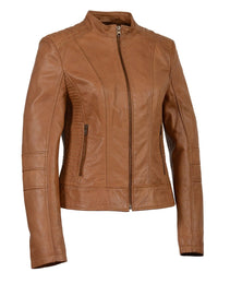 Milwaukee Leather SFL2860 Women's Saddle Zip Front Stand Up Collar Leather Jacket