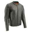 Milwaukee Leather SH1010 Men's 'Scooter' Black Vented Leather Jacket with Side Laces