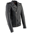 Milwaukee Leather SH1011TALL Black Classic Brando Motorcycle Jacket for Men Made of Cowhide Leather w/ Side Lacing