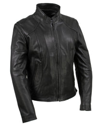 Milwaukee Leather USA MADE MLJKL5003 Women's Black 'Serene' Clean Cut Premium Motorcycle Leather Jacket