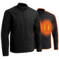 Nexgen Heat MPM1762SET Men’s Soft Shell Heated jacket - Black Standup Collar Jacket for Winter with Battery Pack