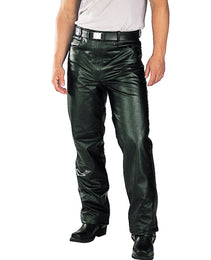 Xelement B7400 Men's 'Classic' Black Fitted Leather Pants