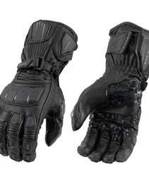 Xelement XG-717 Men's Black ‘Acceleration’ Leather Armored Motorcycle Gloves