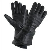 Xelement XG1227 Men's Black 'Gauntlet' Leather Gloves with Rain Cover