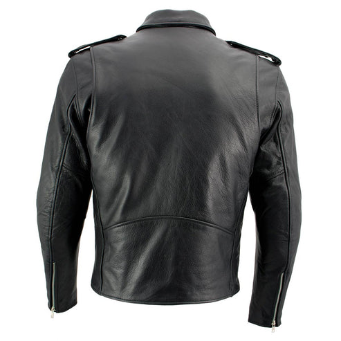 Xelement B7100 Men's 'Classic' Black TOP GRADE Leather Motorcycle ...