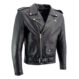 Xelement B7100 Men's 'Classic' Black TOP GRADE Leather Motorcycle ...