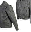 Xelement B7149 Men's 'Sliver' Distressed Gray Classic Motorcycle Leather Jacket