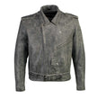 Xelement B7149 Men's 'Sliver' Distressed Gray Classic Motorcycle Leather Jacket