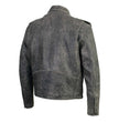 Xelement B7149 Men's 'Sliver' Distressed Gray Classic Motorcycle Leather Jacket