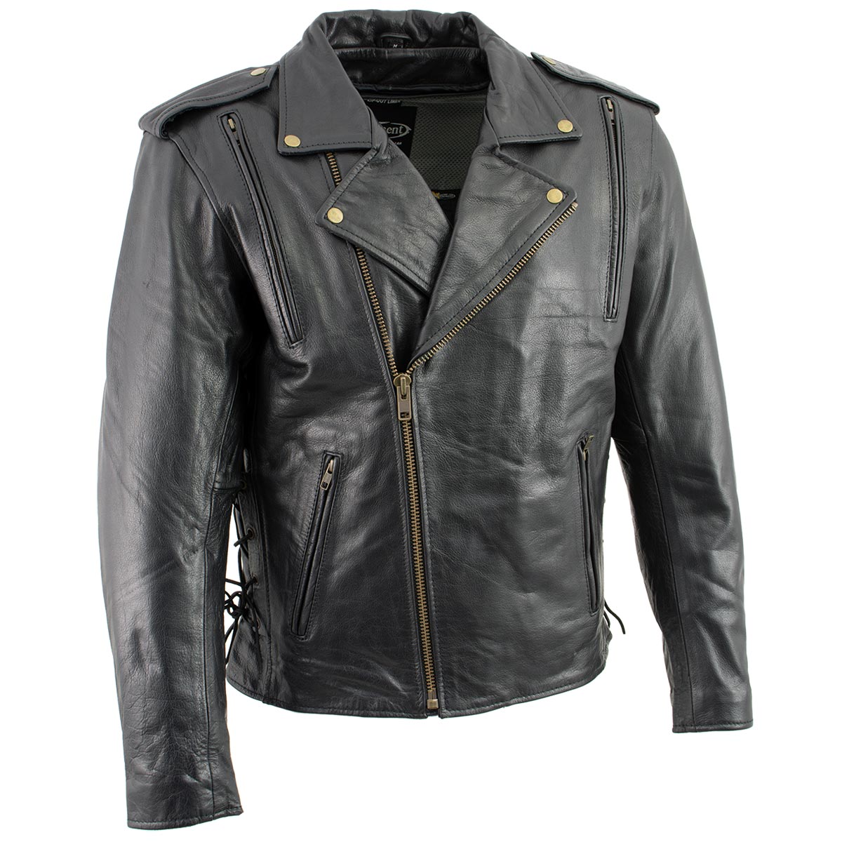 Xelement B7210 Men's 'Cool Rider' Black Vented Leather Motorcycle ...