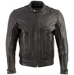 Xelement B7496 Men's 'Bandit' Retro Distressed Brown Leather Jacket with X-Armor Protection