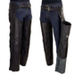 Milwaukee Leather LKM5721 Men's Black Easy Fit Premium Leather Motorcycle Biker Rider Chaps