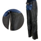 Milwaukee Leather LKL6707 Women's Black Premium Leather Dual Comfort Motorcycle Rider Chaps