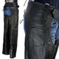 Milwaukee Leather LKL6707 Women's Black Premium Leather Dual Comfort Motorcycle Rider Chaps