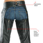 Milwaukee Leather LKL6707 Women's Black Premium Leather Dual Comfort Motorcycle Rider Chaps