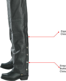 Xelement 7553 Women's Black 'Advanced Dual Comfort' Leather Chaps