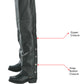 Milwaukee Leather LKL6707 Women's Black Premium Leather Dual Comfort Motorcycle Rider Chaps