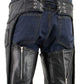 Milwaukee Leather LKM5724 Men's Black Braided Premium Leather Classic Fit Leather Chaps w/ Elastic Panel