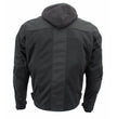 Xelement B91033 Men's 'Requiem' Black Mesh Jacket with X-Armor and Removable Hoodie