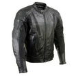 Xelement B9119 Men's 'Frenzy' Black Armored Leather Motorcycle Jacket