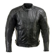 Xelement B9119 Men's 'Frenzy' Black Armored Leather Motorcycle Jacket