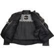 Xelement B9119 Men's 'Frenzy' Black Armored Leather Motorcycle Jacket