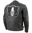 Xelement B95010 Men's 'Bones' Black Armored Cruiser Motorcycle Jacket with Reflective Skulls