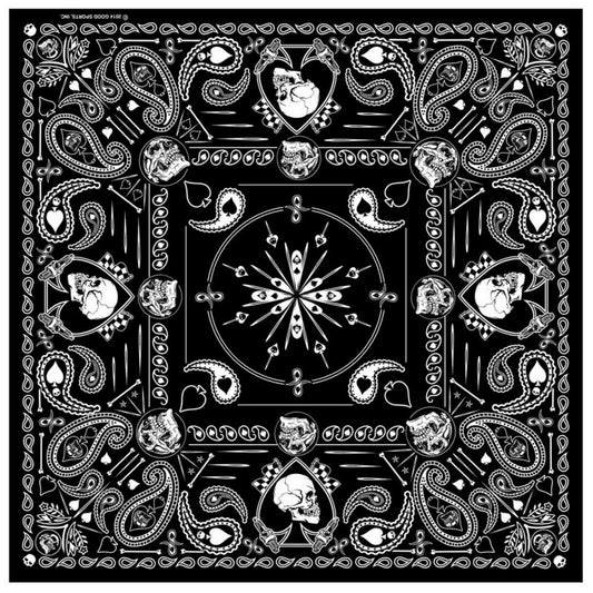 Hot Leathers BAB1075 Spade Skull Paisley Bandana