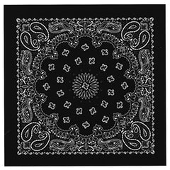 Hot Leathers BAP1001 Classic Black and White Paisley Bandana