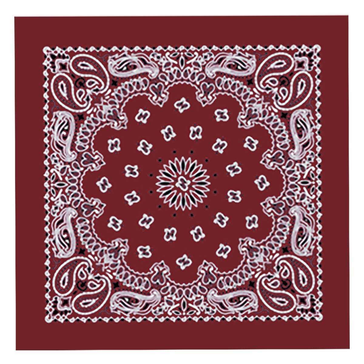 Hot Leathers BAP1011 Classic Burgundy Paisley Bandana