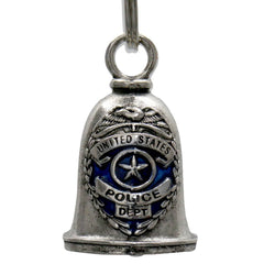 Milwaukee Leather MLB9062 Police Badge Motorcycle Good Luck Bell w/ Key Ring-Key Chain Accessory for Bikers