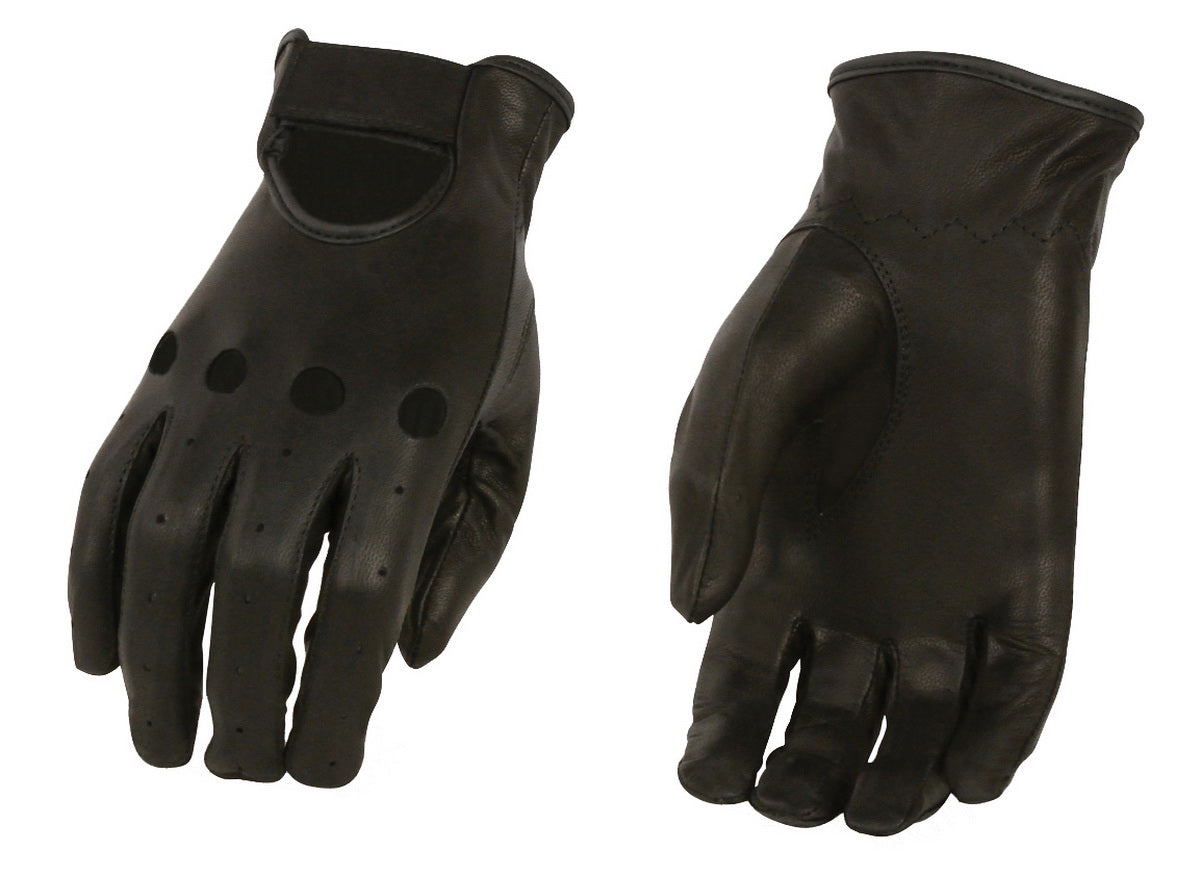 M Boss Motorcycle Apparel BOS37535 Women's Black Unlined Classic Leather Driving Gloves