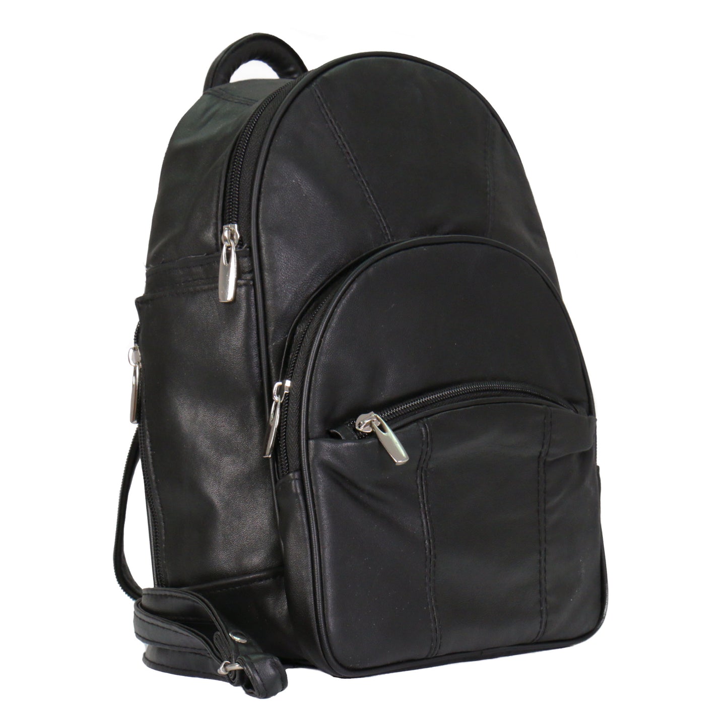 Hot Leathers BPA1018 Black Leather 6 Pocket Backpack