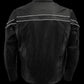 Men’s Premium Buffalo Black Leather Motorcycle Jacket with CE Armor Protection BZ1512