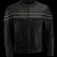 Men’s Premium Buffalo Black Leather Motorcycle Jacket with CE Armor Protection BZ1512