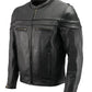 Men’s Premium Buffalo Black Leather Motorcycle Jacket with CE Armor Protection BZ1512