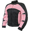 Xelement CF508 Women's Guardian Black and Pink Mesh Protective Motorcycle Rider Jacket w/ CE Armor Protection