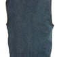 Club Vest CV3004LT Men's Blue Collarless Denim Vest with Concealed Snaps and Hidden Zipper